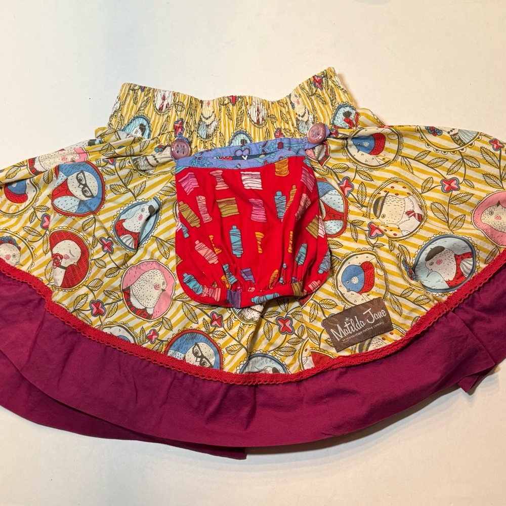 Matilda Jane "Paint By‎ Numbers" Bird A Line Skirt Girl's Size 6